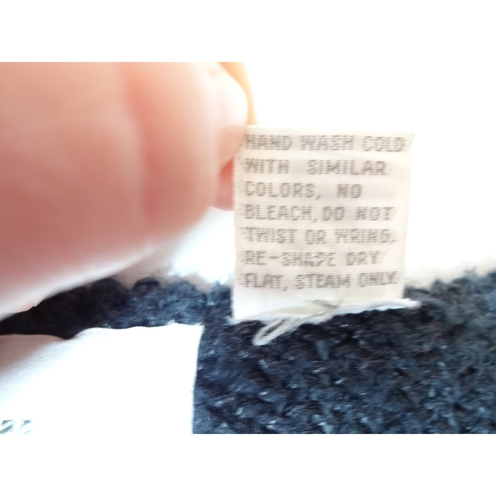 VTG jbj Knit Sweater Vest Womens Large Black Chevron V-Neck 80s 90s Boho Retro - Picture 7 of 8